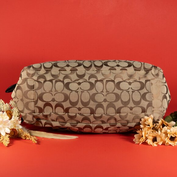 Coach Penelope B1070-F146 Light Brown Signature Jacquard 3 Sections Shoulder Bag - Picture 6 of 11